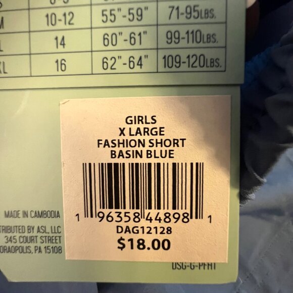 DSG Girls Mid Rise Relaxed Fit Shorts XL Light Blue - Picture 7 of 9